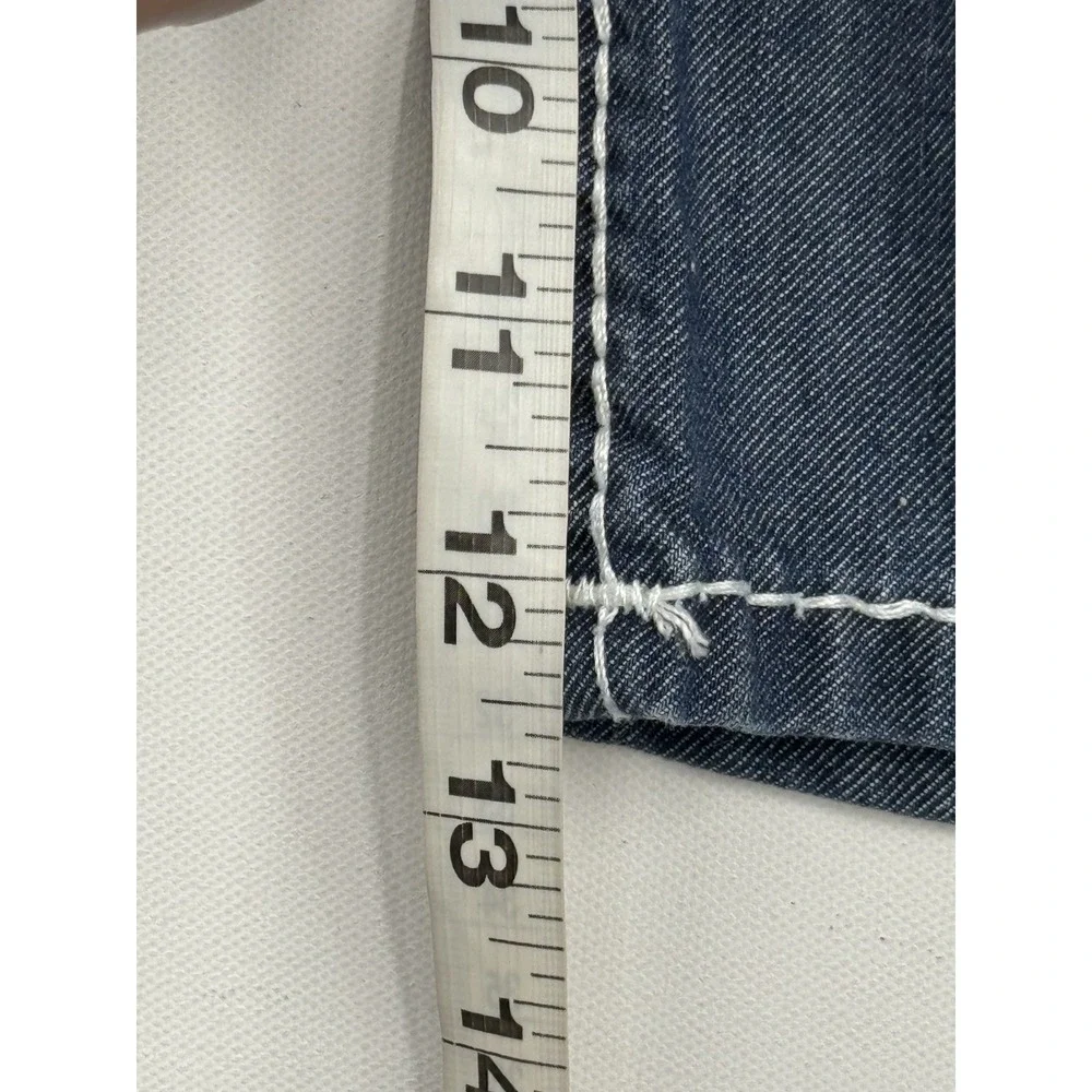 True Religion Surf Board Shorts Men's Size 34 Blue Denim Swim Trunks Y2K